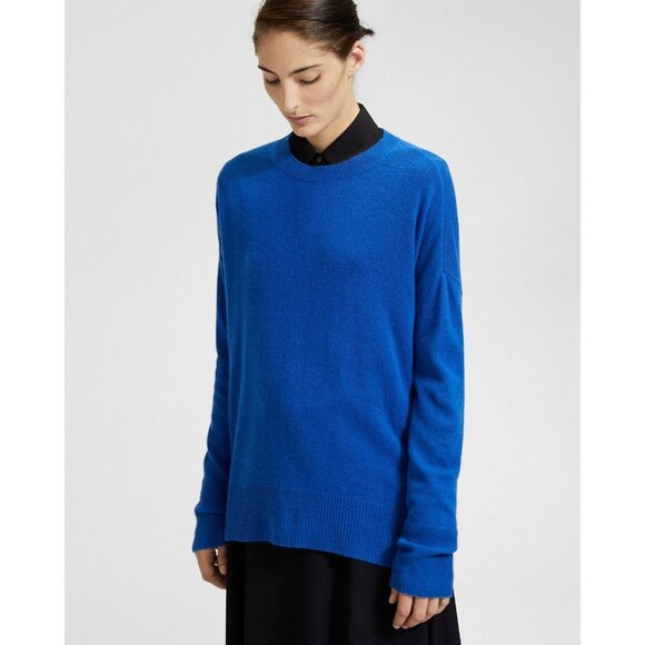 THEORY Karenia L Royal Blue 100% Cashmere Knit Oversized Sweater, Size P/S - Picture 2 of 16